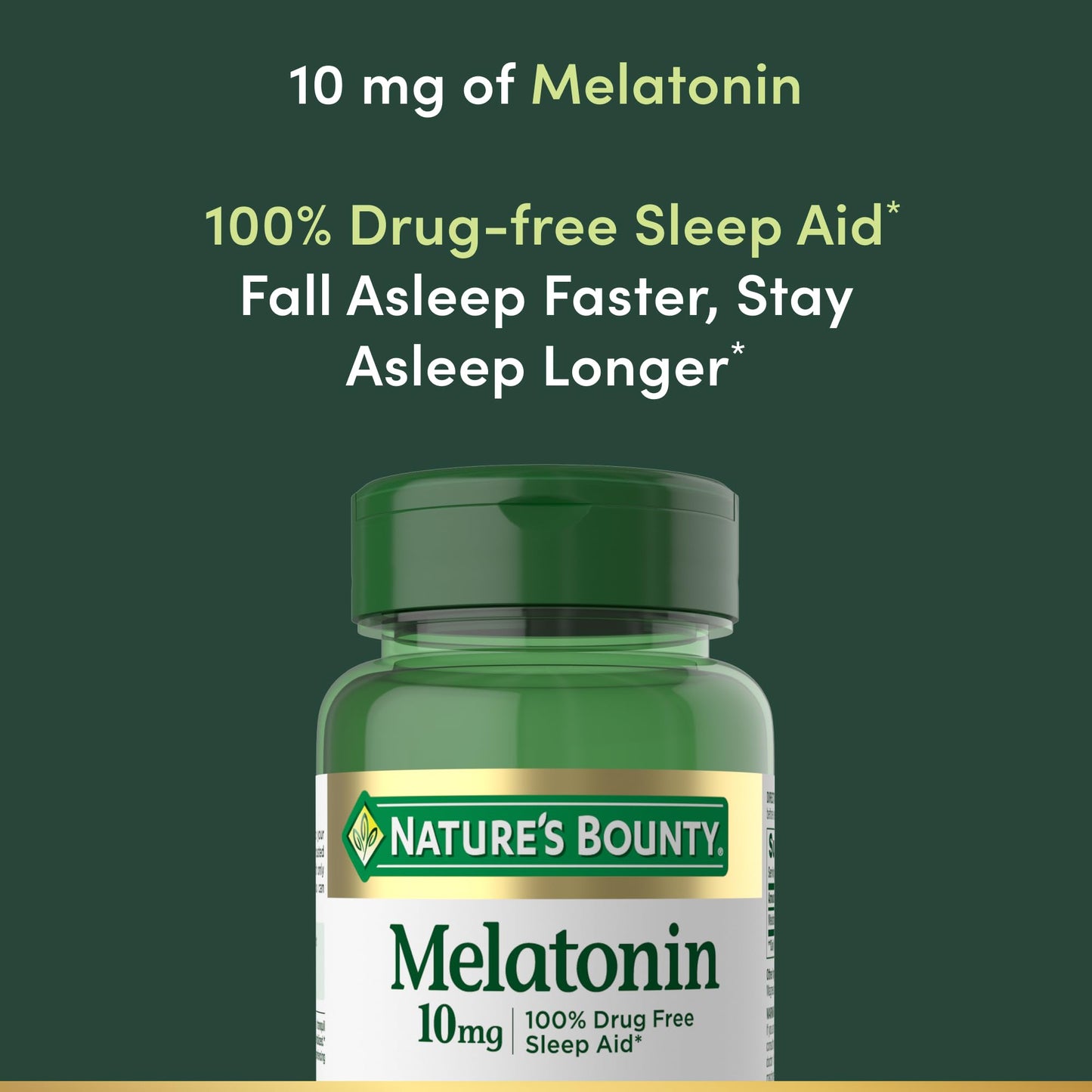 Nature's Bounty Melatonin 10mg Twin Pack – Sleep Support, 60 Count (2 Pack)