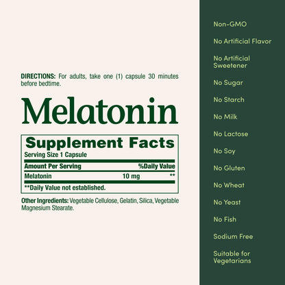 Nature's Bounty Melatonin 10mg Twin Pack – Sleep Support, 60 Count (2 Pack)