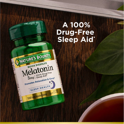 Nature's Bounty Melatonin 3 mg, 120 Count — Quick Dissolve