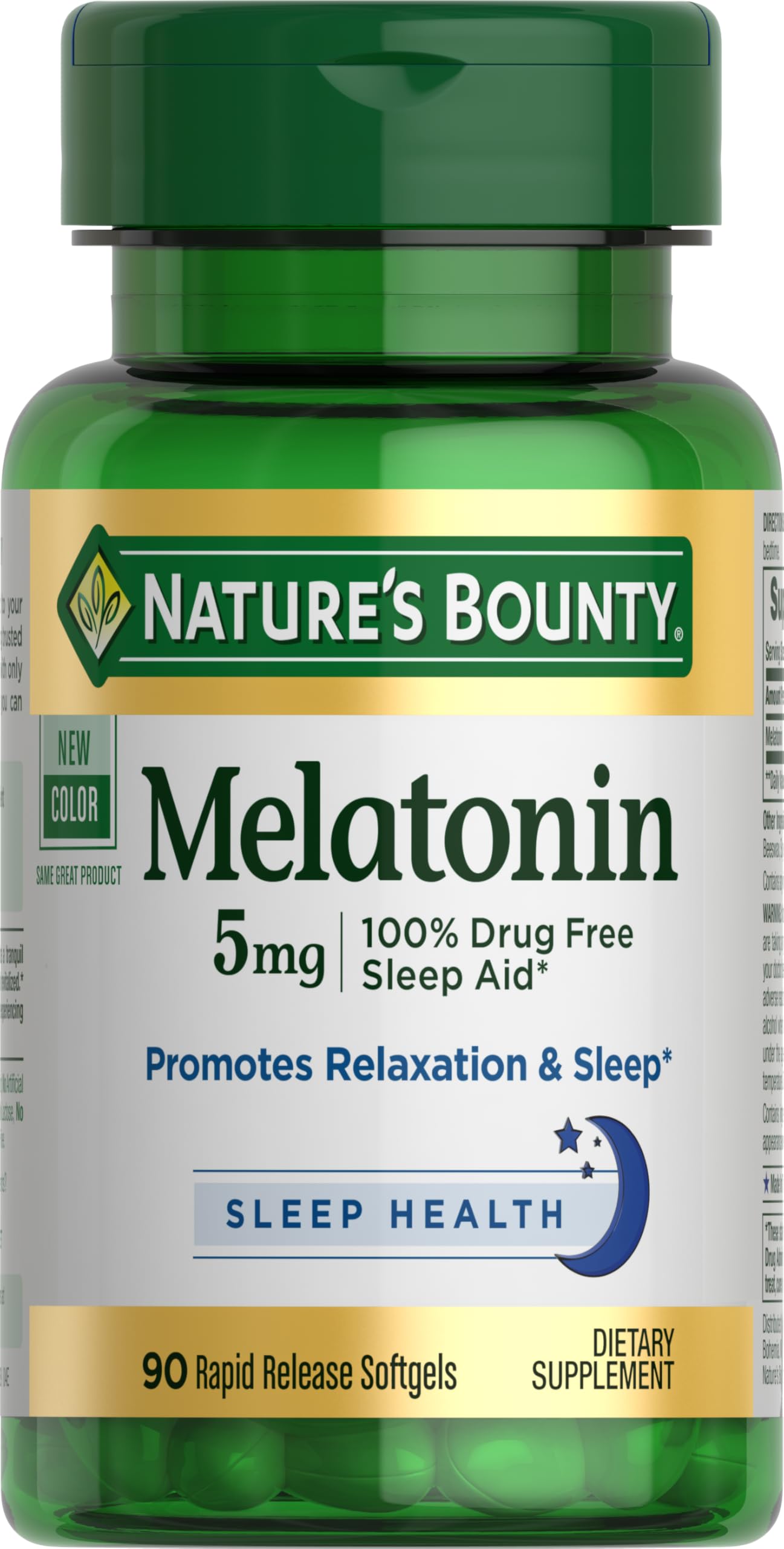 Nature's Bounty Melatonin 5mg – 90 Softgels – Sleep Support