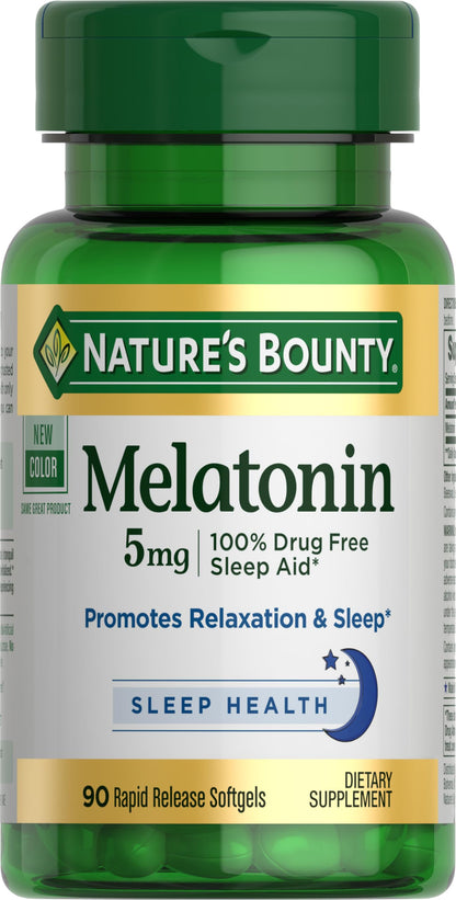 Nature's Bounty Melatonin 5mg – 90 Softgels – Sleep Support