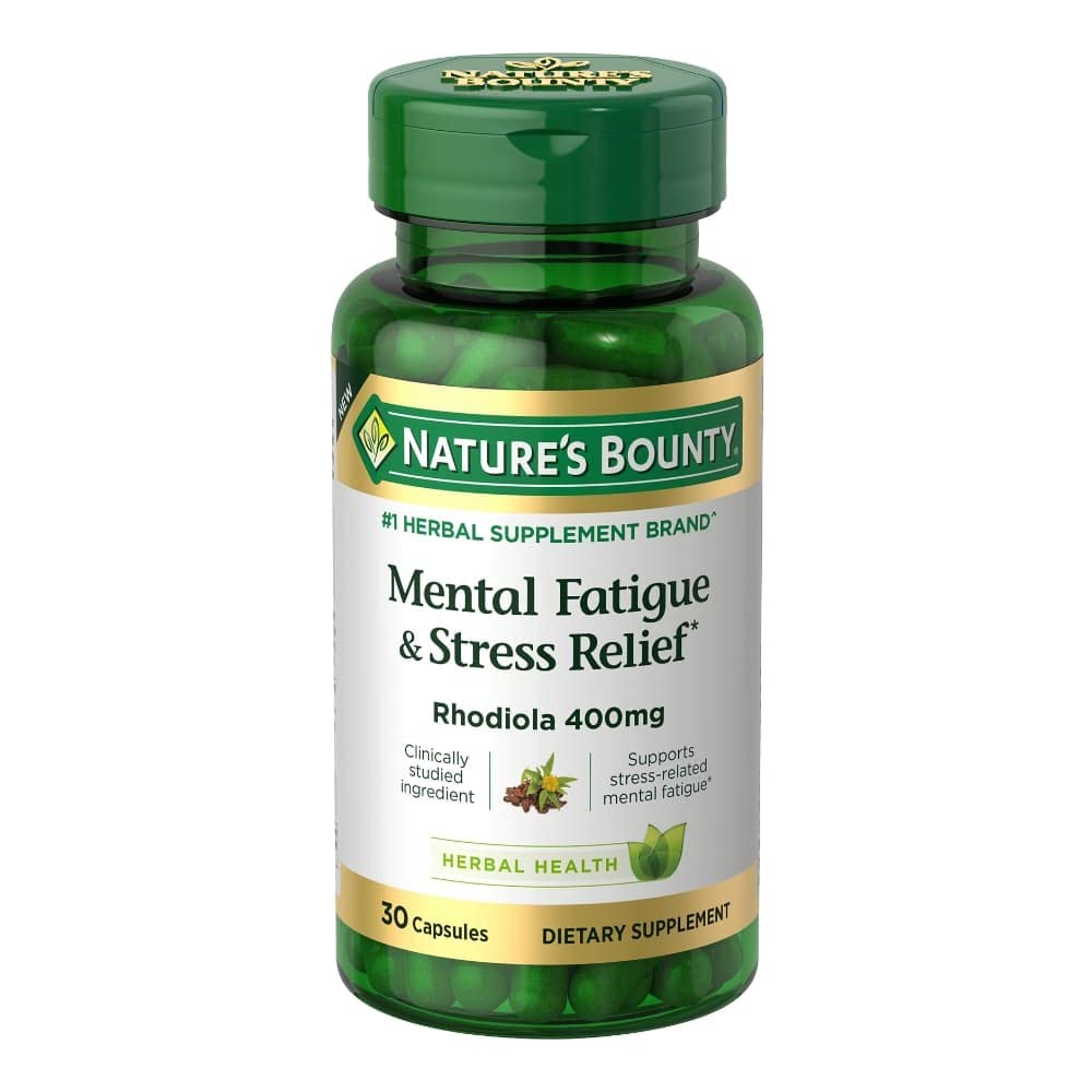 Nature's Bounty Mental Fatigue & Stress Relief — Rhodiola 400 mg, 30 Capsules