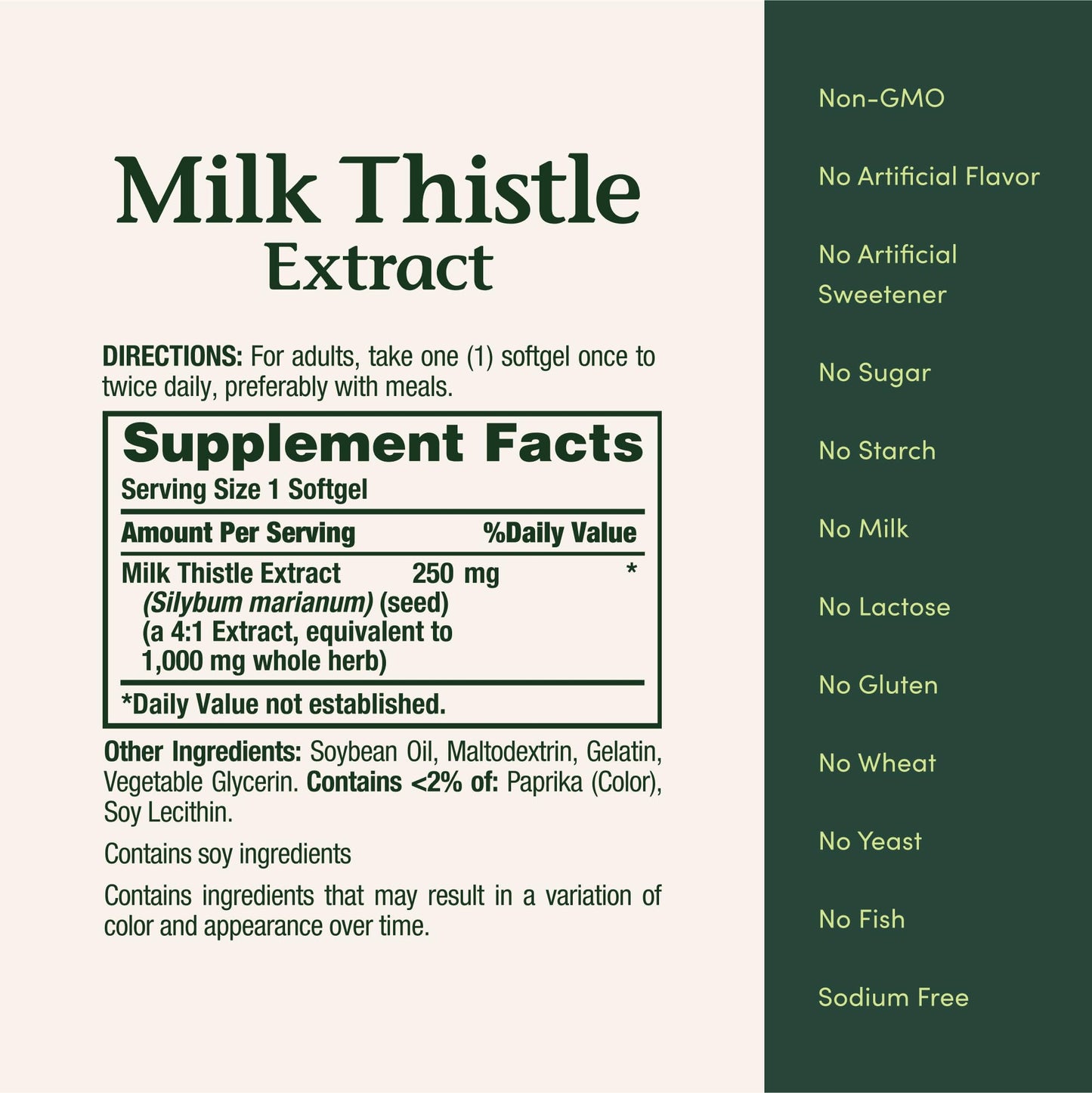 Nature's Bounty Milk Thistle 1000mg – Rapid Release Softgels, Gluten Free, 50 Ct