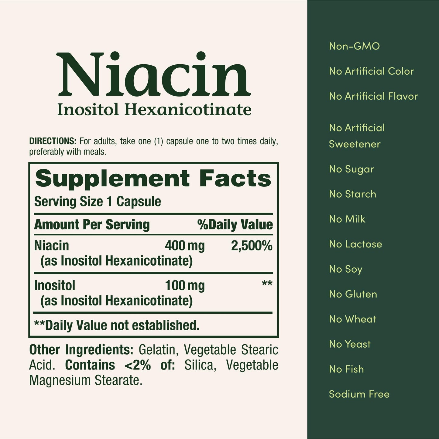 Nature's Bounty Niacin 500mg Flush Free - Cellular Energy Support & Nervous System Health | 120 Capsules
