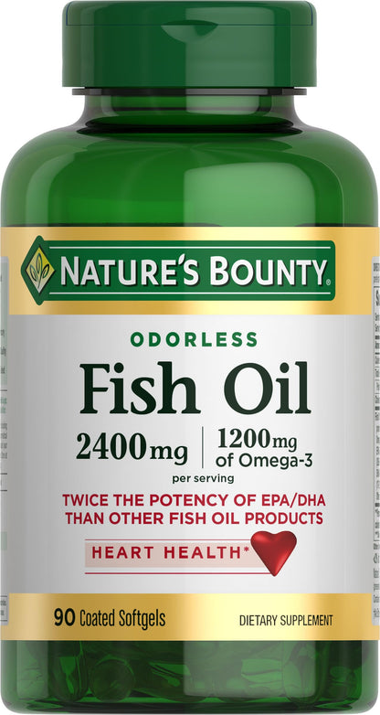 Nature's Bounty Odorless Fish Oil 1200mg Omega-3 - 90 Softgels