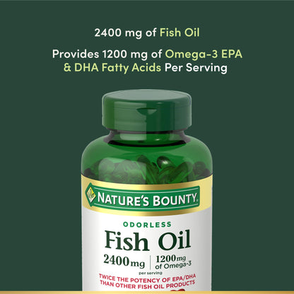 Nature's Bounty Odorless Fish Oil 1200mg Omega-3 - 90 Softgels