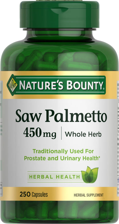 Nature's Bounty Saw Palmetto 450 mg - Prostate & Urinary Health - 250 Capsules
