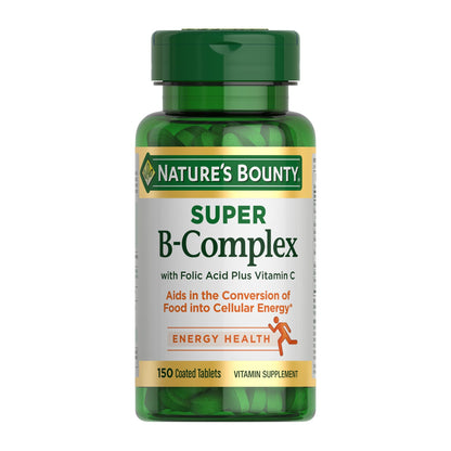 Nature's Bounty Super B-Complex with Vitamin C & Folic Acid – 150 Tablets