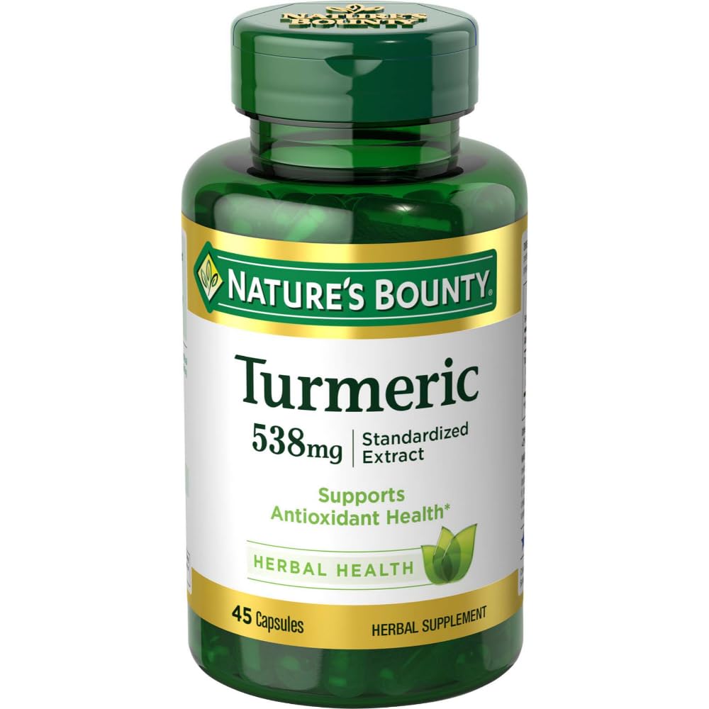 Nature's Bounty Turmeric Pills – 538 mg, 45 Capsules | Antioxidant Health