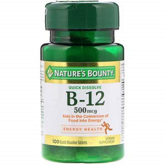 Nature's Bounty Vitamin B-12 500 mcg Microlozenges – 100 Count BritishVita | Premium UK Vitamins & Wellness Supplements