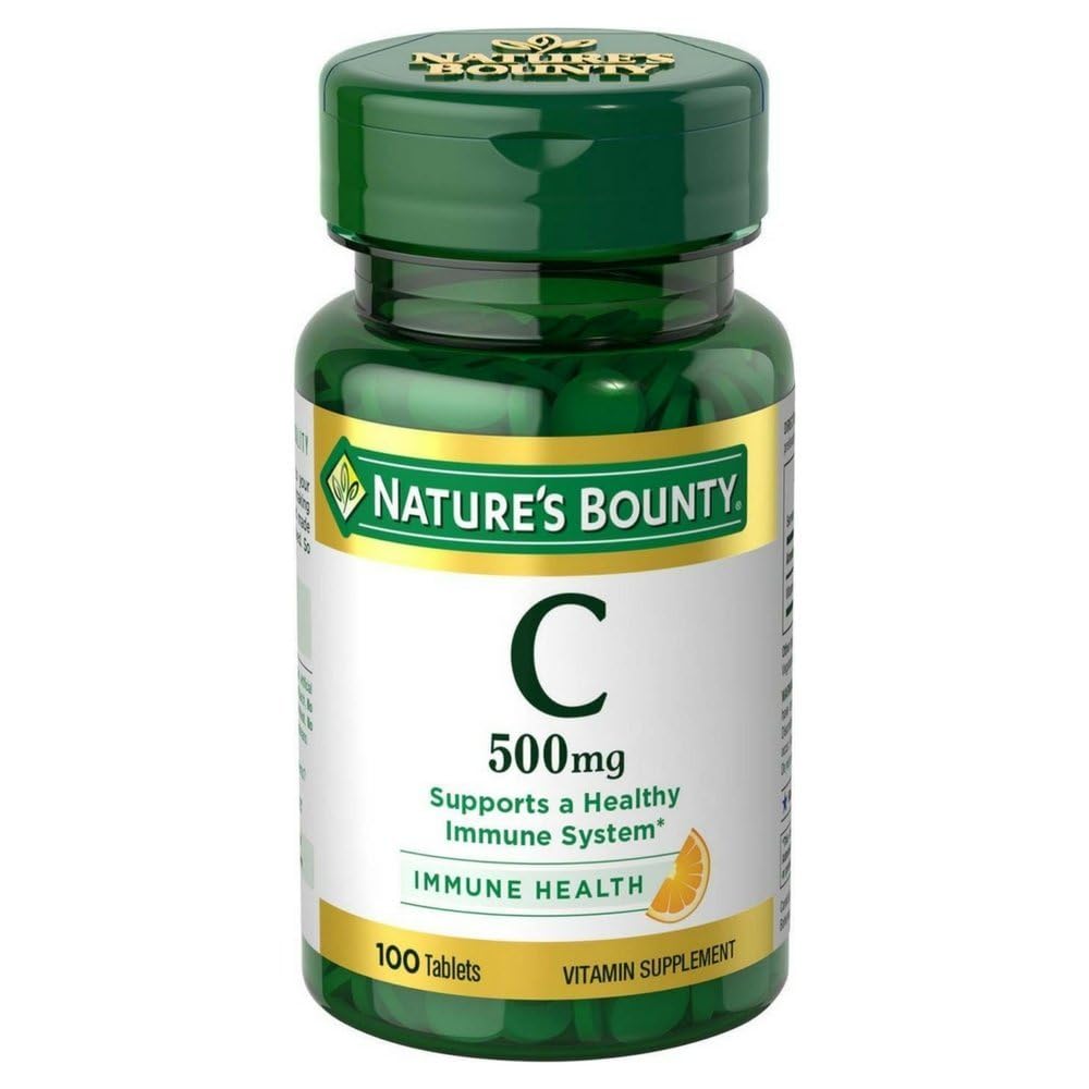 Nature's Bounty Vitamin C 500 mg Tablets – 100 ea (Pack of 6) | Immune Support
