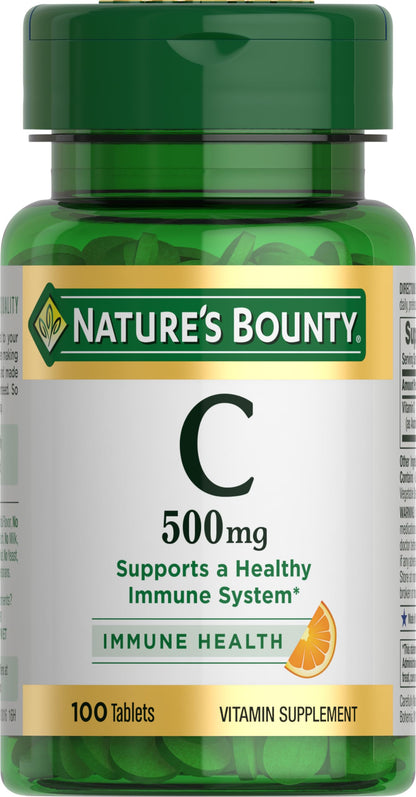 Nature's Bounty Vitamin C Tablets 500mg - Immune Support (100 Count)