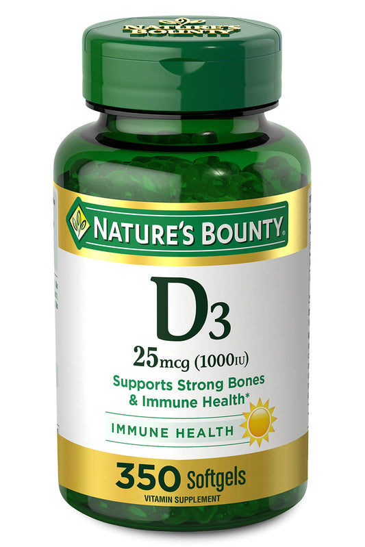 Nature's Bounty Vitamin D3 1000 IU Softgels – 350 Count BritishVita | Premium UK Vitamins & Wellness Supplements