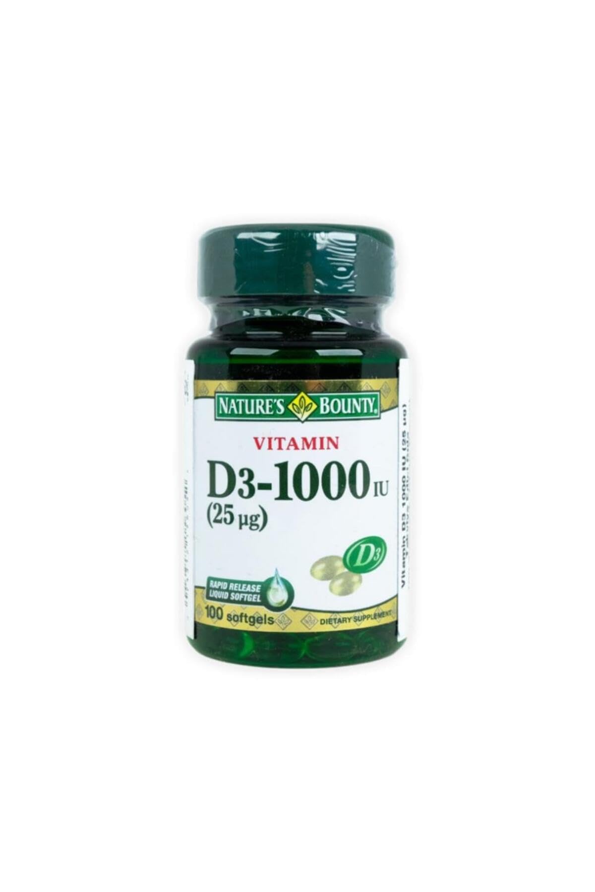 Nature's Bounty Vitamin D3 1000 IU – Immune Health (120 Softgels, Pack of 1)