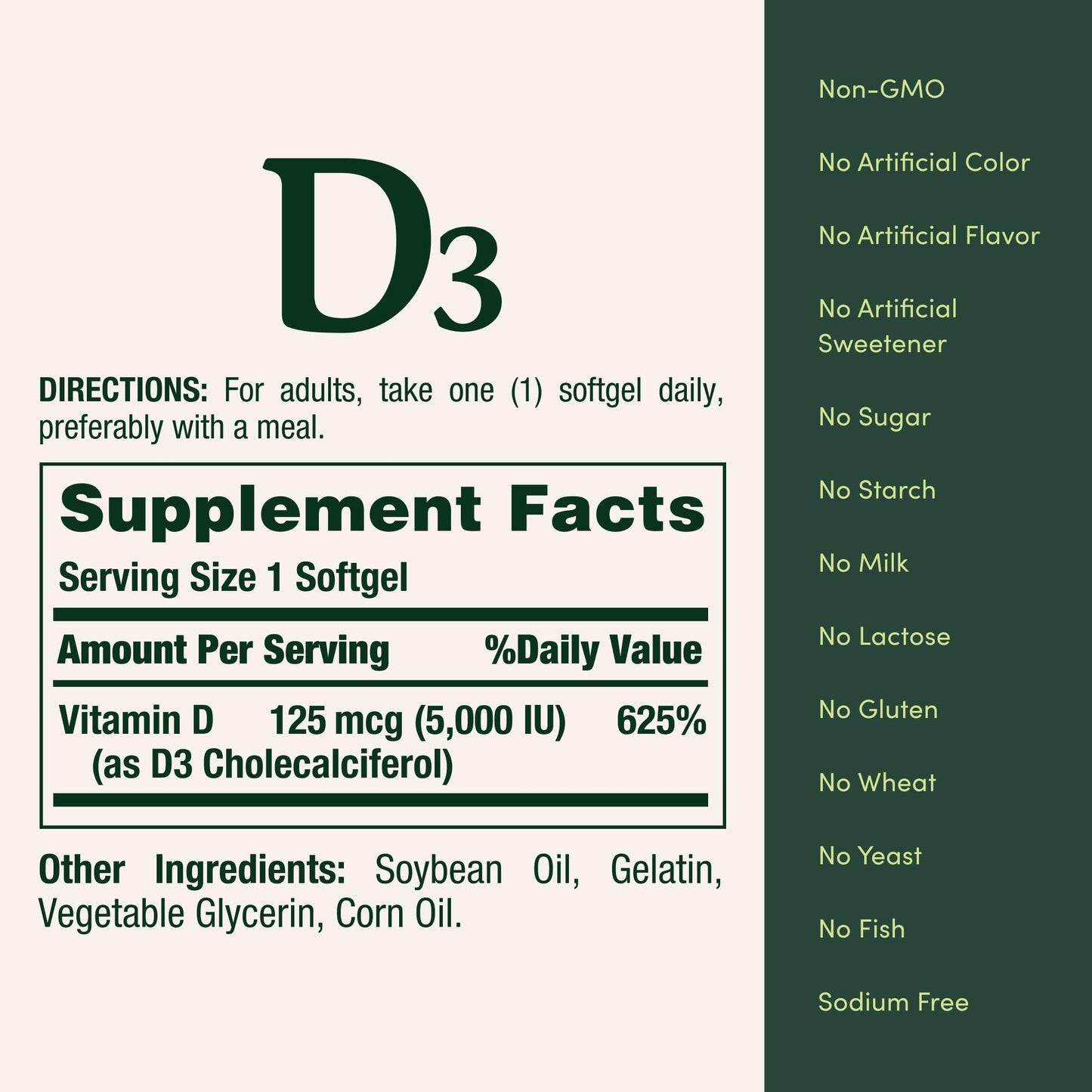 Nature's Bounty Vitamin D3 5000 IU Softgels, Rapid Release, Immune Support, Vitamin D Supplements, 150 Count