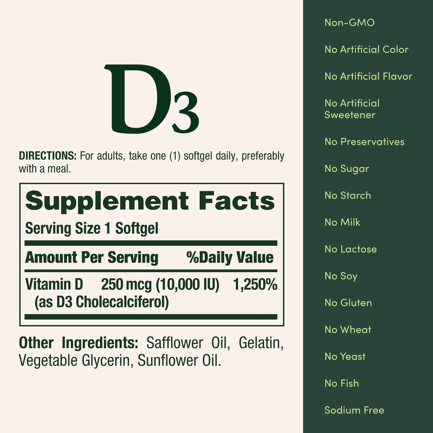 Nature's Bounty Vitamin D3 10000 IU Softgels – Immune Support & Bone Health (72 Count)