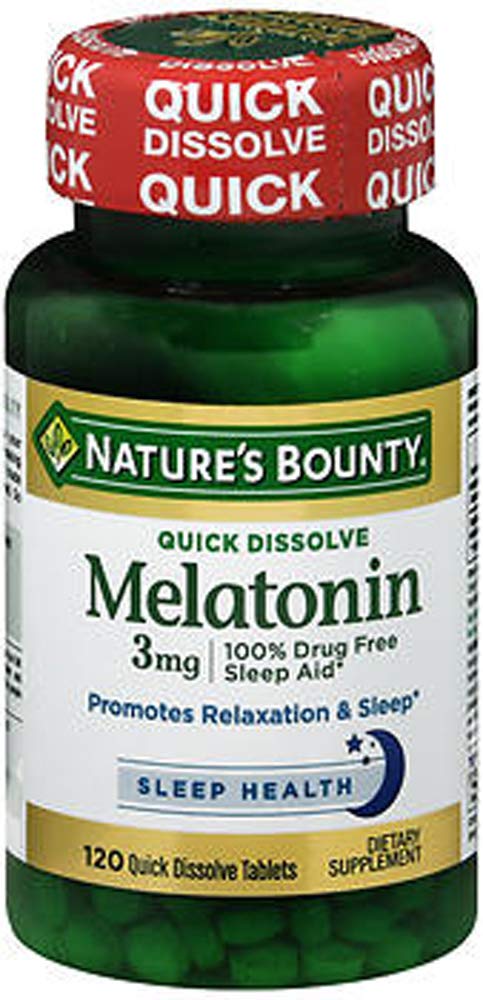 Nature's Brand Bounty Melatonin Quick Dissolve Tablets – 120 Count