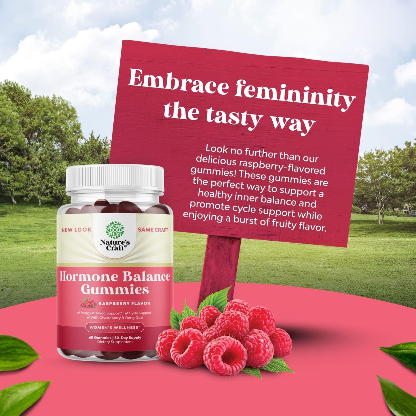 Natures Craft Hormone Balance Gummies for Women – PMS & Menopause Support (60 Chews, 2-Pack)