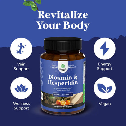 Nature's Craft Diosmin Hesperidin 1000mg Complex for Circulation – 3 Month Supply BritishVita | Premium UK Vitamins & Wellness Supplements
