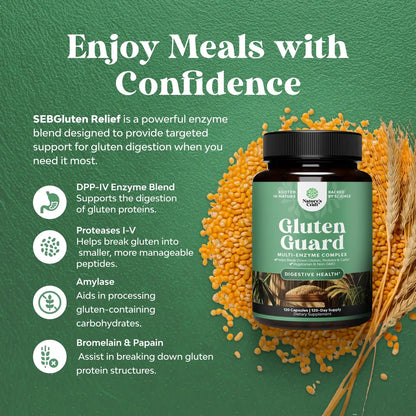 Natures Craft Gluten Digestive Enzymes – Fast Acting Debloat Support, 120 Count BritishVita | Premium UK Vitamins & Wellness Supplements