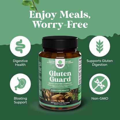 Natures Craft Gluten Digestive Enzymes – Fast Acting Debloat Support, 120 Count BritishVita | Premium UK Vitamins & Wellness Supplements