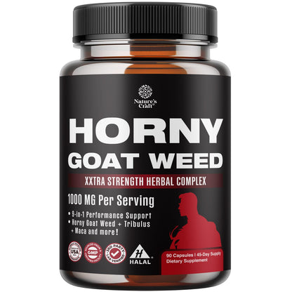 Natures Craft Horny Goat Weed for Men - Extra Strength 90 Capsules