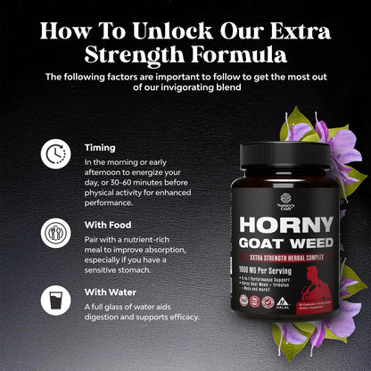 Natures Craft Horny Goat Weed for Men - Extra Strength 90 Capsules