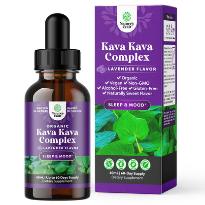 Natures Craft Liquid Kava Kava Drops - Fast Acting Relaxing Tincture (60 ml)