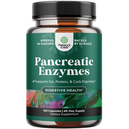 Natures Craft Pancreatin Digestive Enzymes – 120ct | Digestive Health