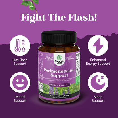 Nature's Craft Complete Perimenopause Supplement – Maca, Vitex & Black Cohosh (1 Month)