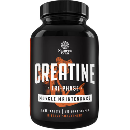 Natures Craft Tri-Phase Creatine Tablets – High Strength for Women & Men