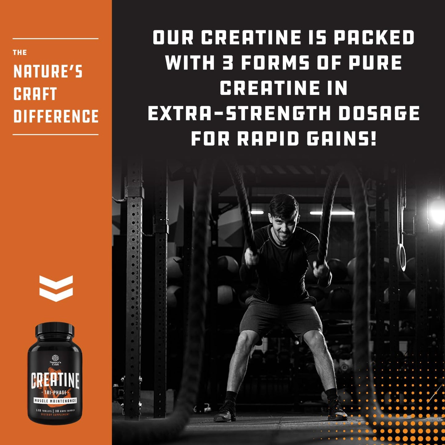 Natures Craft Tri-Phase Creatine Tablets – High Strength for Women & Men