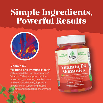 Natures Craft Vitamin D3 Gummies 2000 IU – Daily Wellness for Adults | Non-GMO, Gluten Free