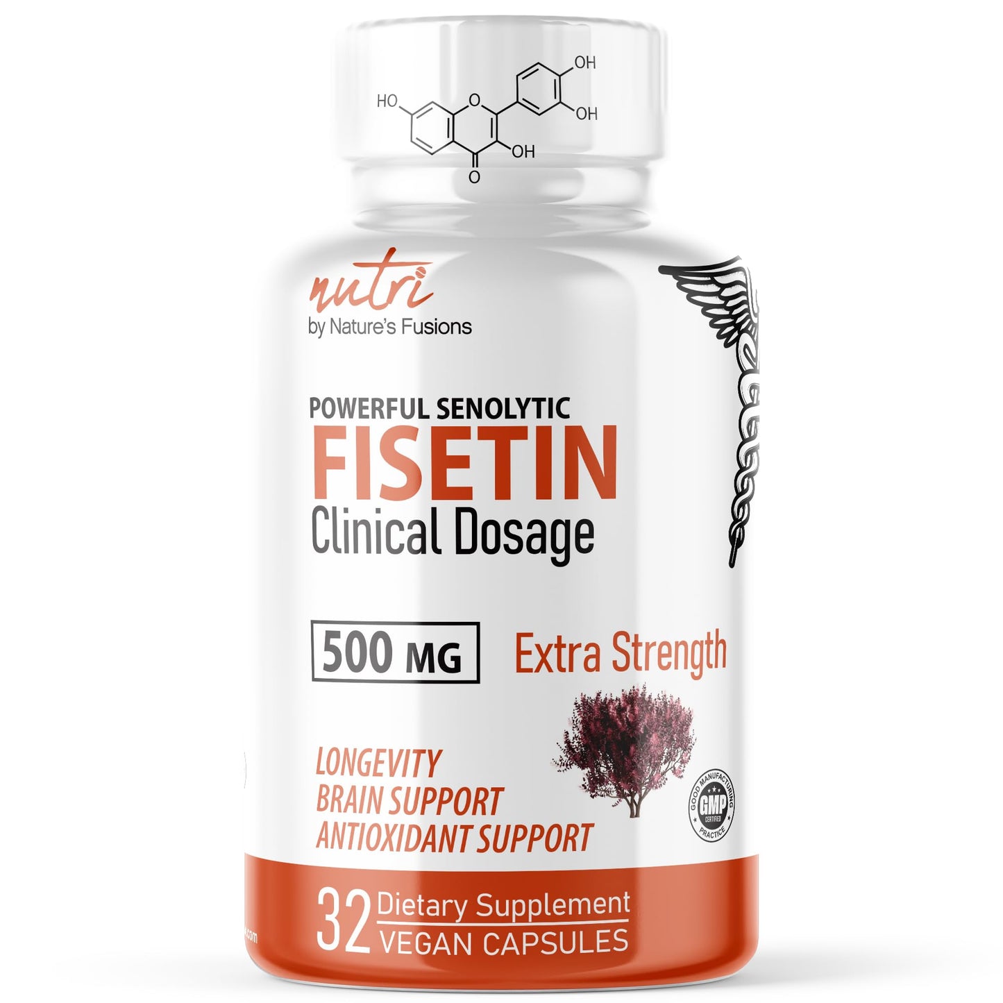 Nature's Fusions Nutri Fisetin 500mg – 32-Count – Senolytic & Brain Support