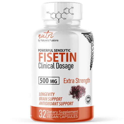 Nature's Fusions Nutri Fisetin 500mg – 32-Count – Senolytic & Brain Support