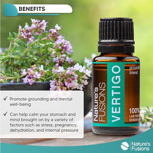 Nature's Fusions Vertigo Relief: Ginger & Peppermint Essential Oil Blend (15ml) - Fast-Acting Motion & Morning Sickness Support