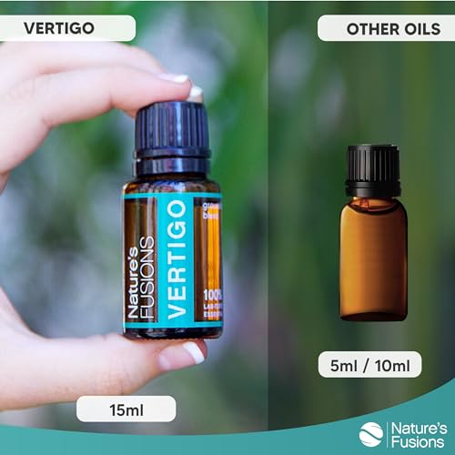 Nature's Fusions Vertigo Relief: Ginger & Peppermint Essential Oil Blend (15ml) - Fast-Acting Motion & Morning Sickness Support