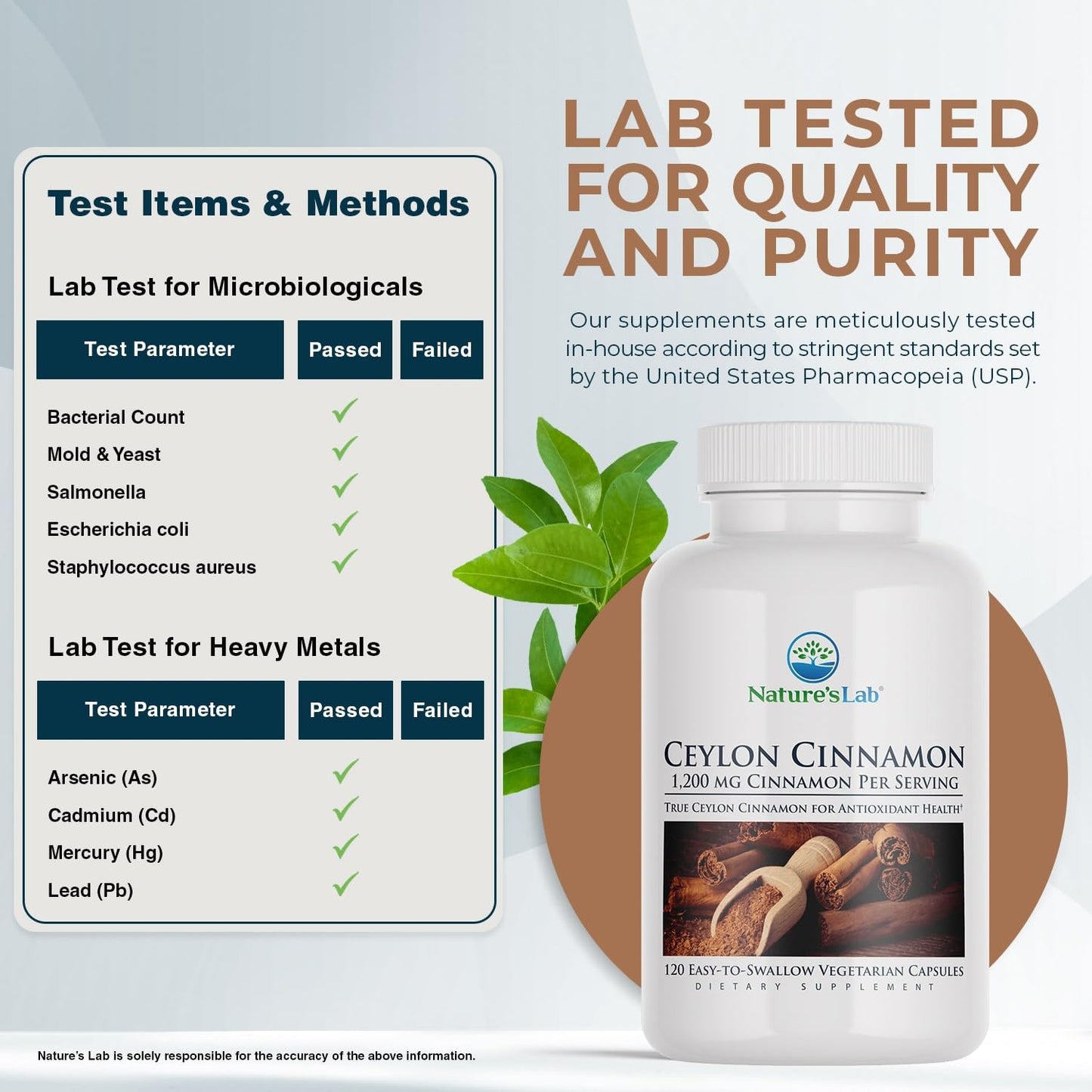 Nature's Lab Ceylon Cinnamon 1,200 mg | 60 Servings per Container | Pack of 2