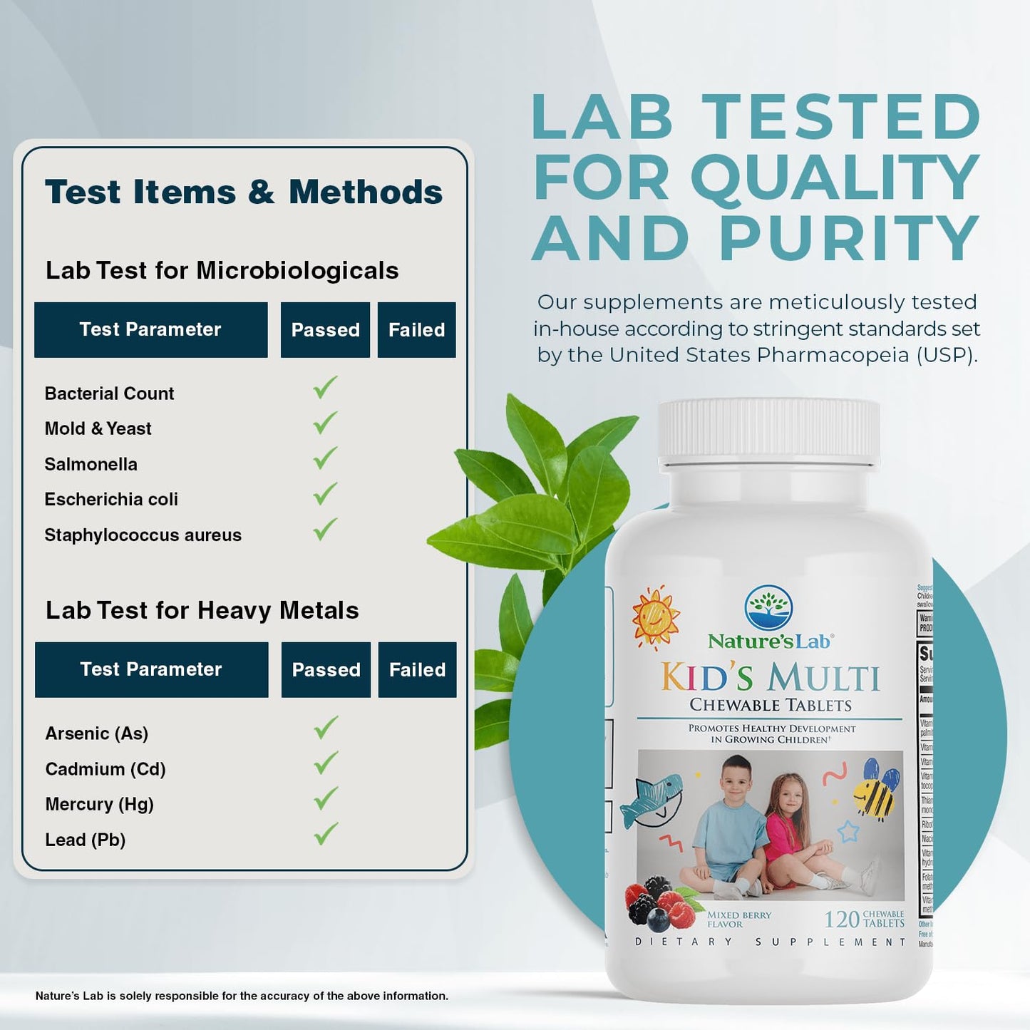 Nature's Lab Kid's Multi Vitamin for Ages 2+ | Mixed Berry Chewables, 120 Tablets