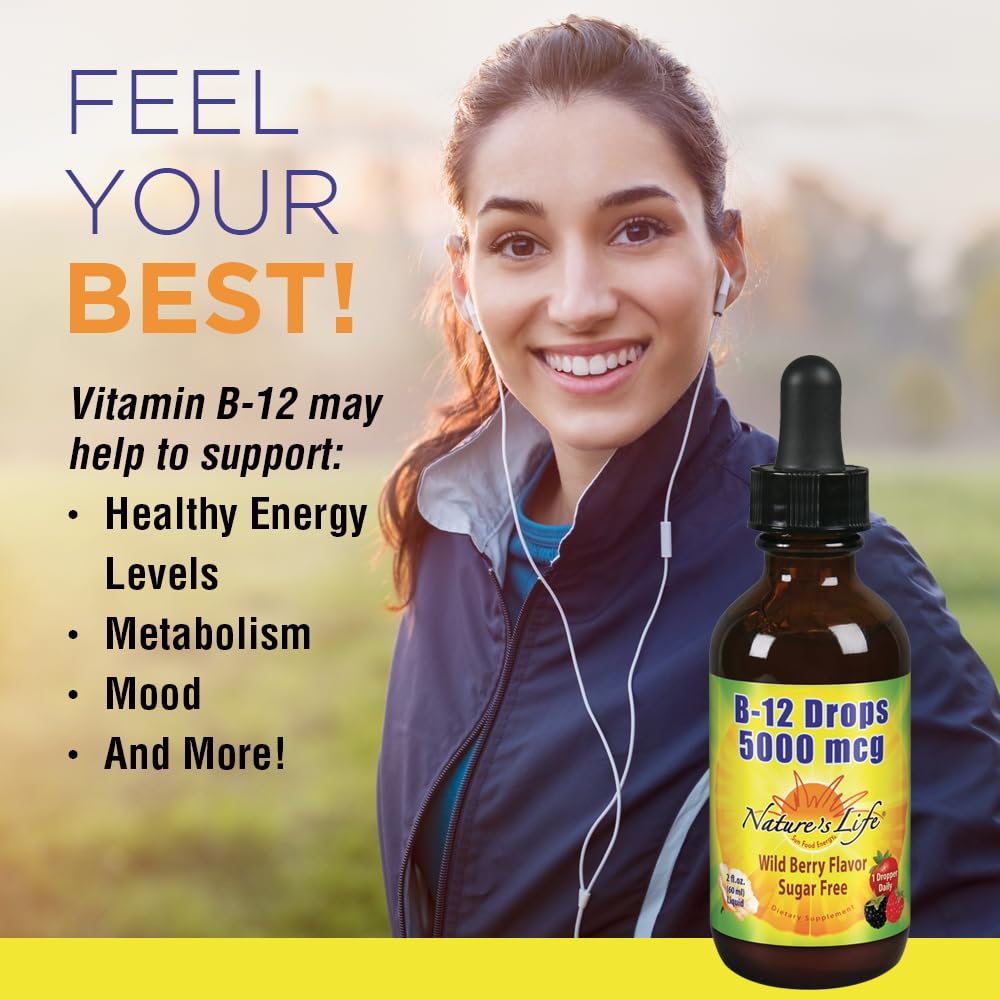 Nature's Life B-12 Drops — Methylcobalamin 4 oz | 5,000 mcg per Serving