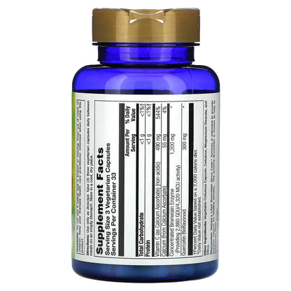Nature's Life Bromelain Sinus Ease 1200mg – Vitamin C & Quercetin | 100 Veg Capsules