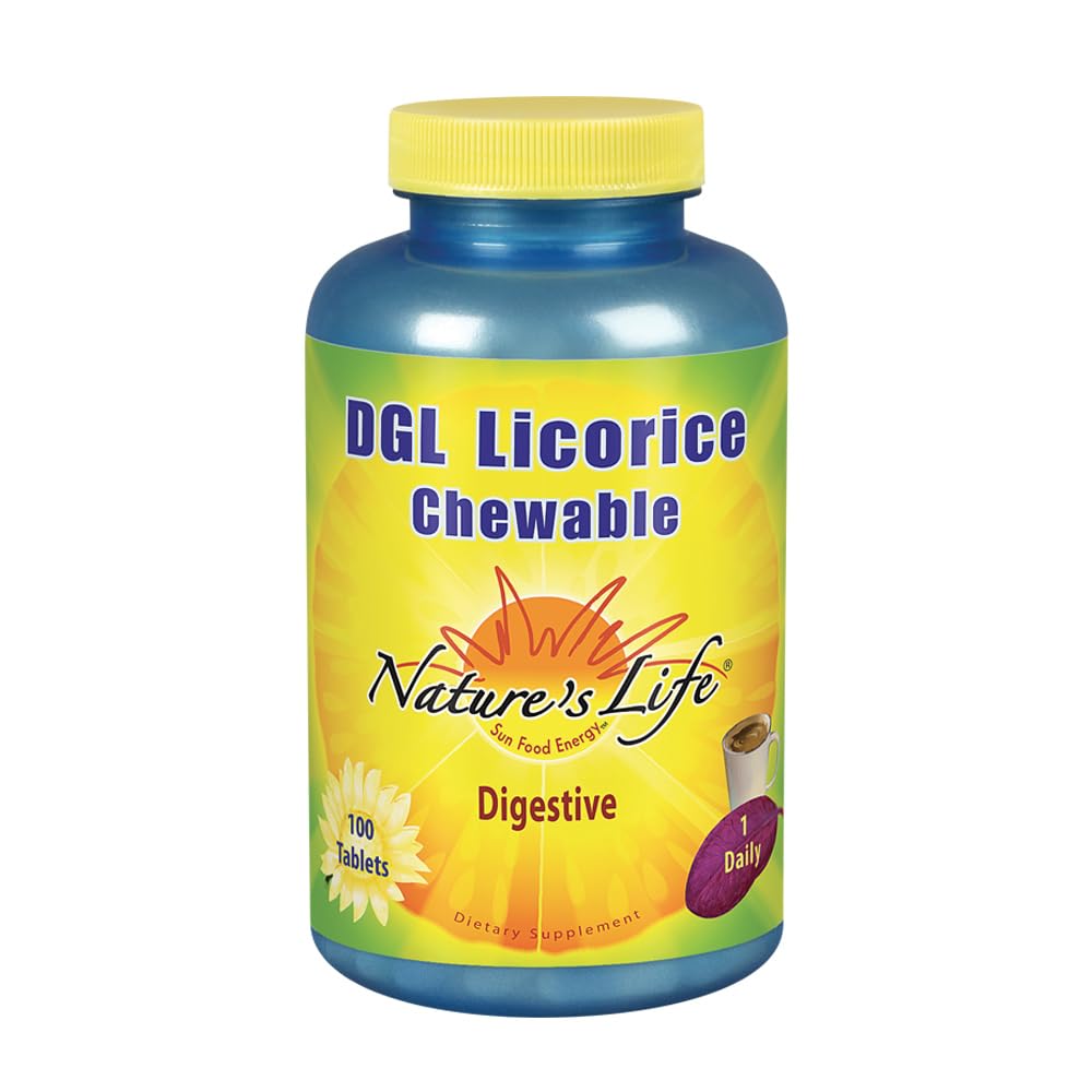 Nature's Life DGL Licorice Chewable Tablets 380 mg - 100 Count