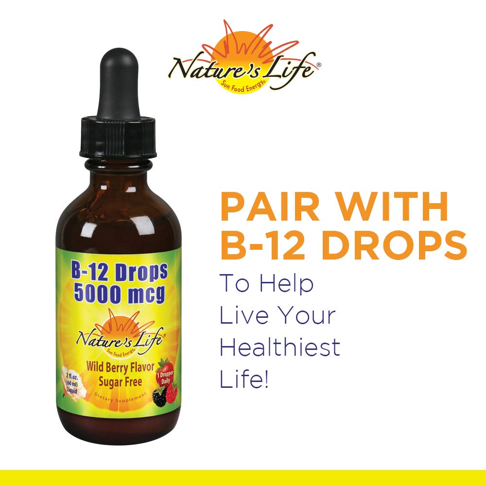 Drops of Sunshine Vitamin D-3 Drops 5000IU in Organic EVOO & Coconut Oil | Nature's Life – 2 oz