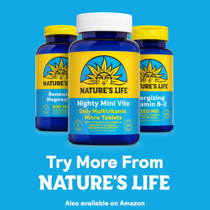 Nature's Life Magnesium 500 mg – Citrate, Malate & Oxide + Vitamin B-6 | Muscles & Nerves Support