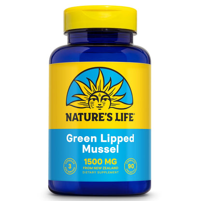 Nature's Life Green Lipped Mussel 1500 mg – NZ Omega-3 Joint & Immune Support | 90 Capsules, 30 Servings