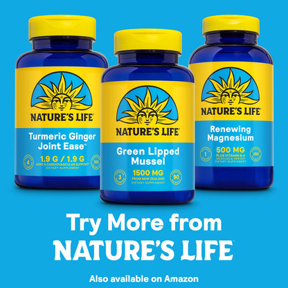 Nature's Life Green Lipped Mussel 1500 mg – NZ Omega-3 Joint & Immune Support | 90 Capsules, 30 Servings