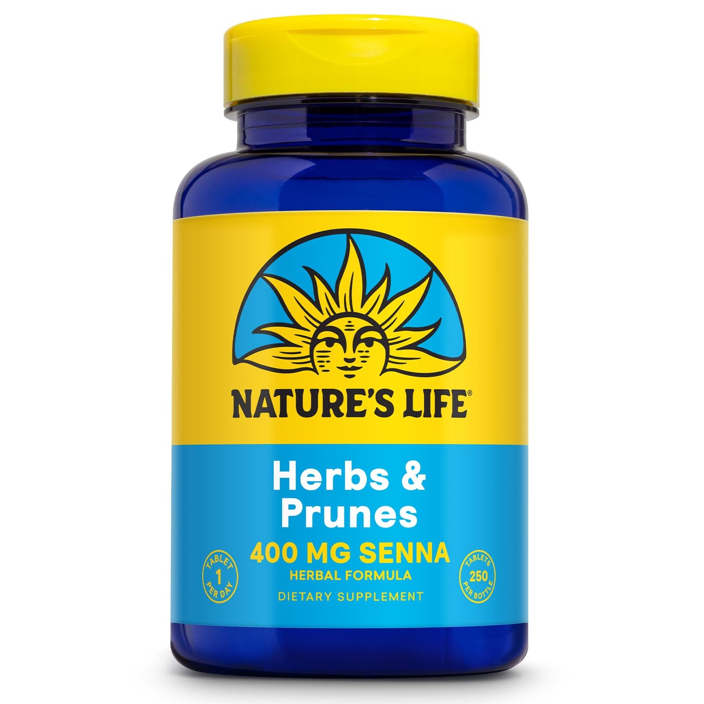 Nature's Life Herbs & Prunes - 400mg Senna Leaves, Vegan, 250 Servings