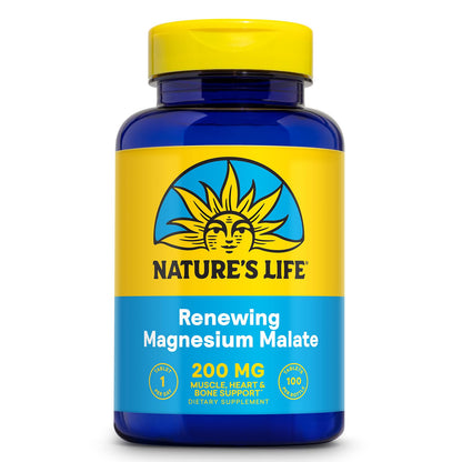 NATURE'S LIFE Renewing Magnesium Malate 400 mg – Bioavailable Magnesium Complex | 50 Servings
