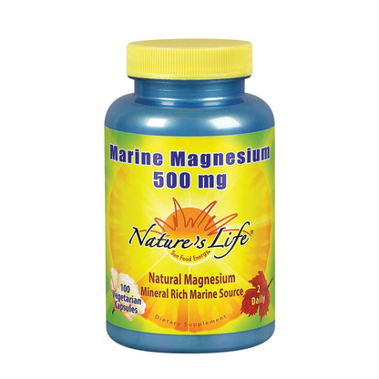 Nature's Life Marine Magnesium 500mg | Digestive Support & Regularity | 100 Vegetarian Caps