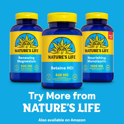 NATURE'S LIFE Betaine HCl with Pepsin – Digestive Health Formula, 100 Servings